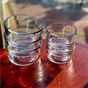 Set of 6 Anchor Hocking Clear Glass Bowls Like‎ New Condition 3x2 Cup 3x1 Cup